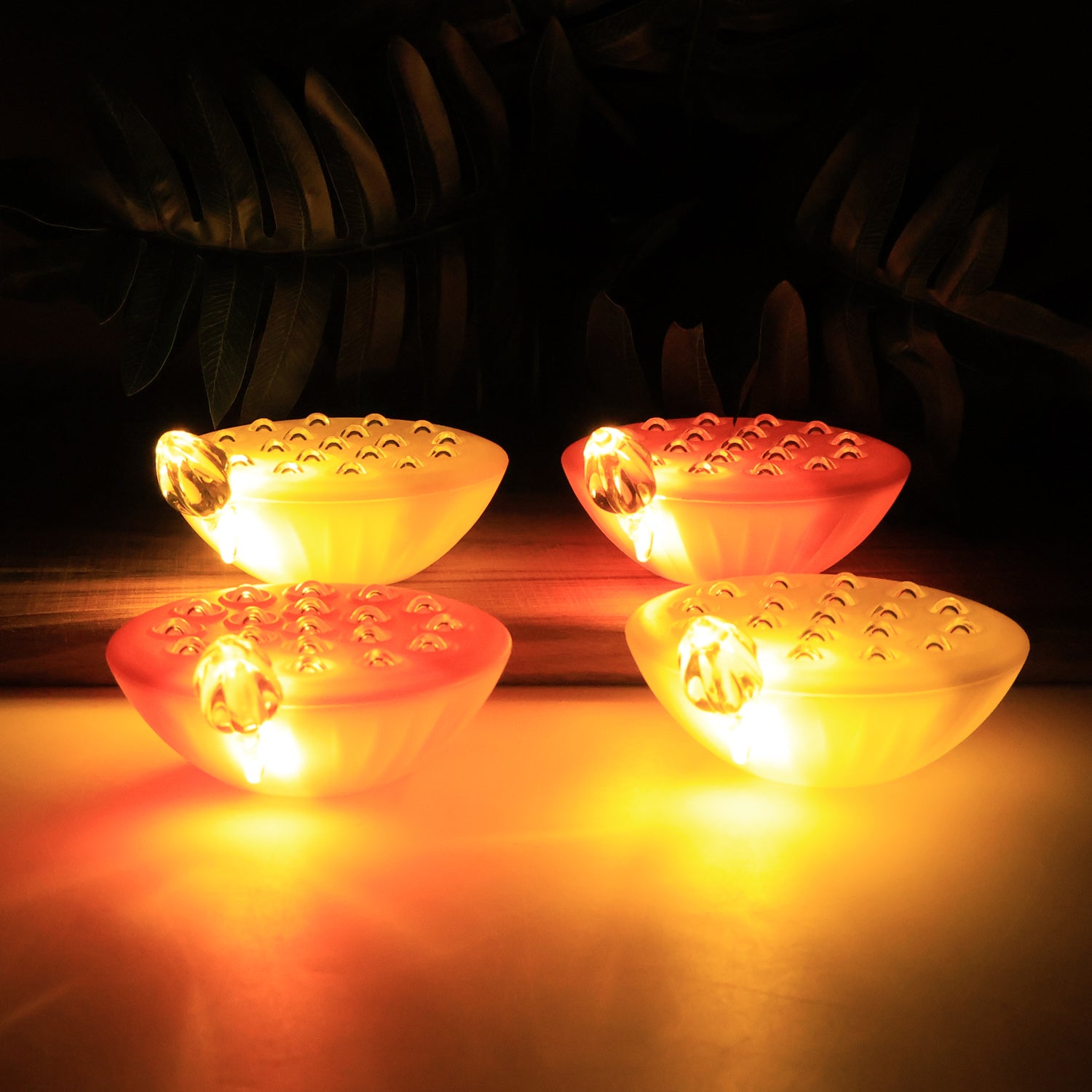 Set Of 4 Lotus Canopy Led Decorative Lamps